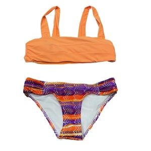 Delia’s neon orange purple crochet bikini set